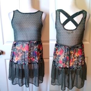 Band of Gypsies Floral Sheer dress XS